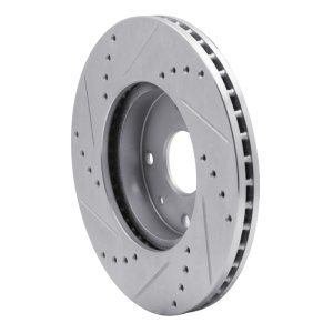 Chevrolet Epica Brake Rotor (1) - Front Right - R1 Concepts - Drilled & Slotted - Silver - `04-`10
